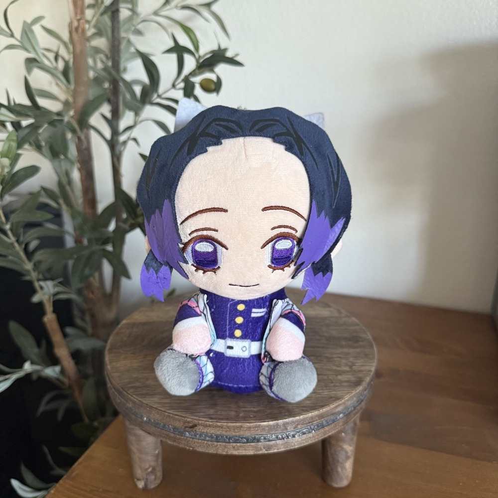 Shinobu Kocho Demon Slayer Plush 8" Butterfly Wings Anime Stuffed Toy Purple Y2K